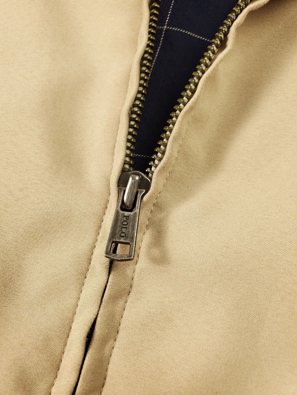 Vintage Polo Ralph Lauren Jacket XL Bi Swing Bomber Beige Microfiber Grid Lined - Picture 10 of 14